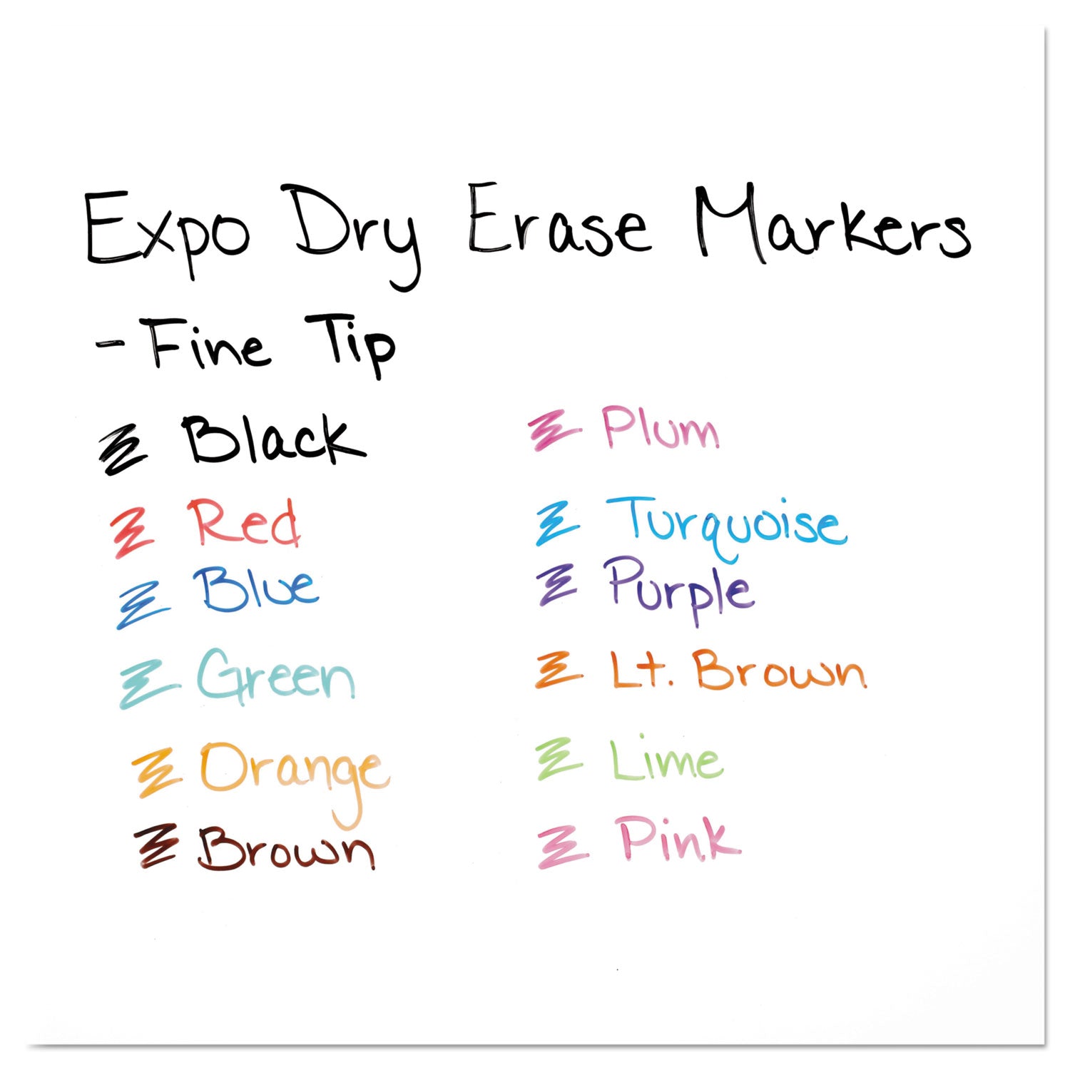 EXPO Low-Odor Dry Erase Marker Office Value Pack, Fine Bullet Tip, Assorted Colors, 36/Pack (2003893)