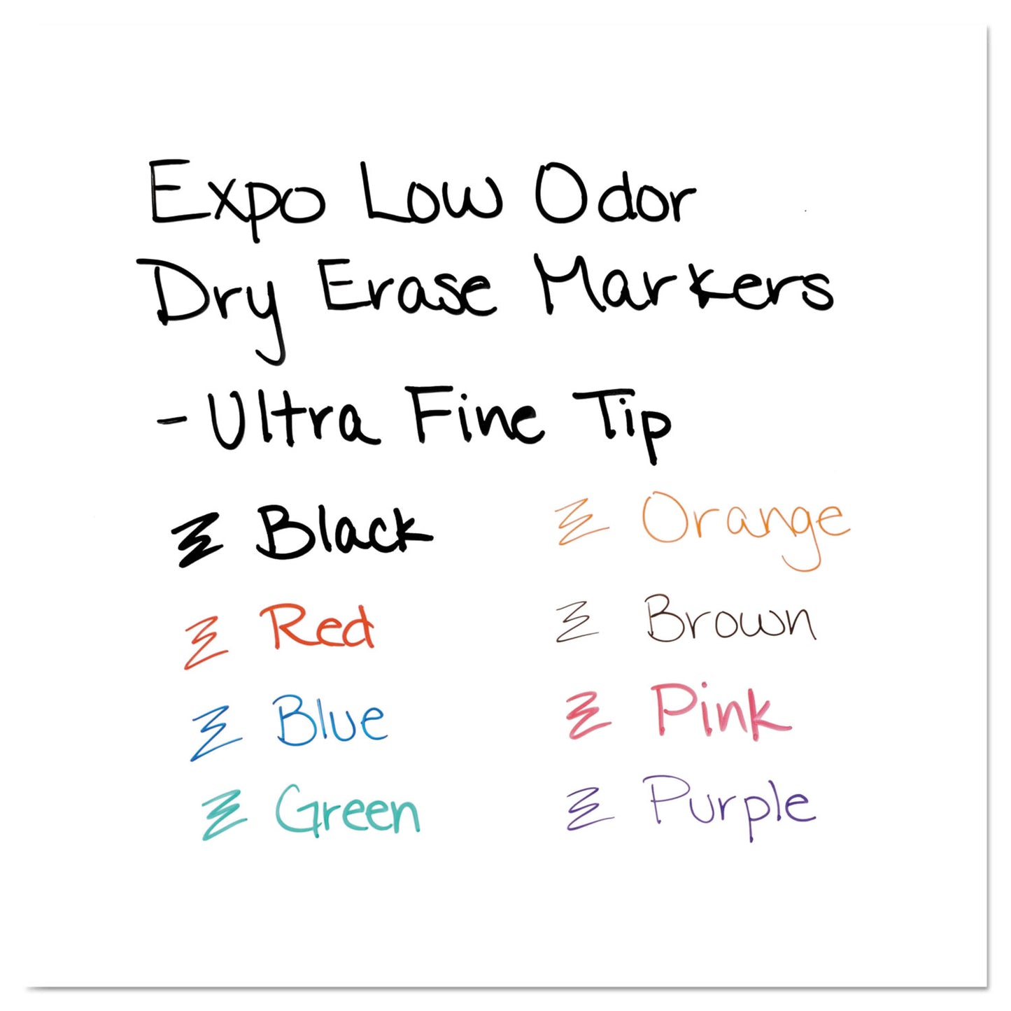 EXPO Low-Odor Dry Erase Marker Office Value Pack, Extra-Fine Bullet Tip, Assorted Colors, 36/Pack (2003895)