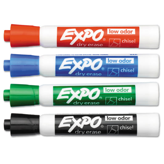 EXPO Low-Odor Dry Erase Marker Office Value Pack, Broad Chisel Tip, Assorted Colors, 192/Pack (2003995)