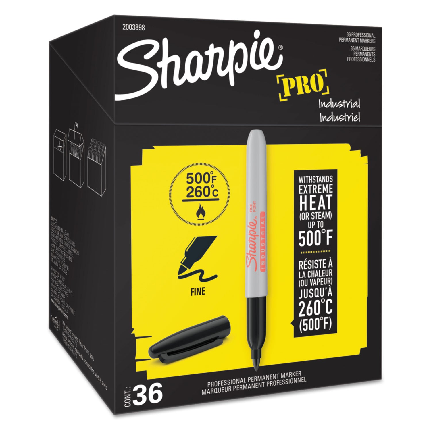 Sharpie Industrial Permanent Marker Value Pack, Fine Bullet Tip, Black (2003898)