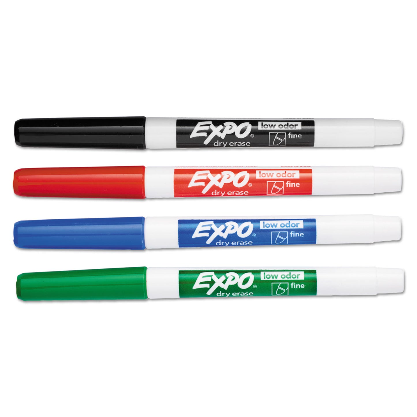 EXPO Low-Odor Dry Erase Marker Office Value Pack, Fine Bullet Tip, Assorted Colors, 36/Pack (2003893)