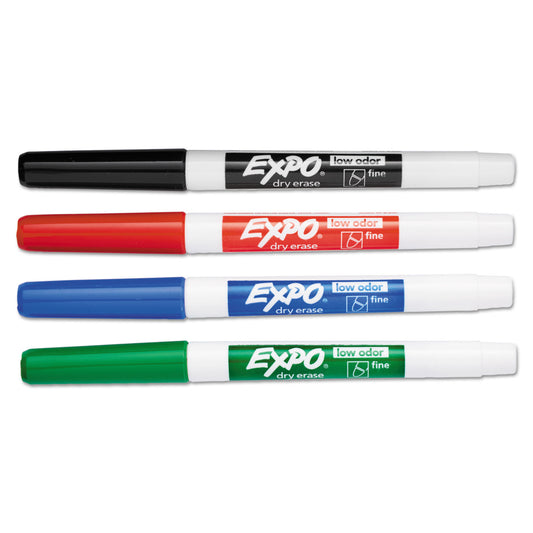 EXPO Low-Odor Dry Erase Marker Office Value Pack, Fine Bullet Tip, Assorted Colors, 36/Pack (2003893)