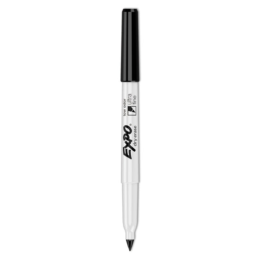 EXPO Low-Odor Dry Erase Marker Office Value Pack, Extra-Fine Bullet Tip, Black, 36/Pack (2003894)