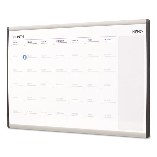 Quartet ARC Frame Cubicle Magnetic Dry Erase Calendar, One Month Format, 30 x 18, White Surface, Silver Aluminum Frame (ARCCP3018)