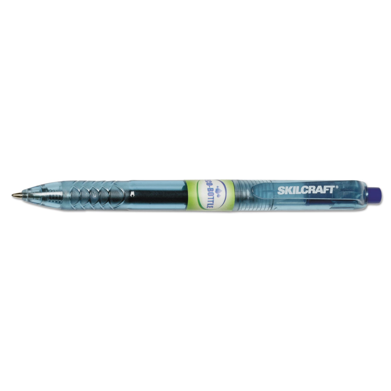 AbilityOne 7520016580392, SKILCRAFT Eco-Bottle Gel Pen, Retractable, Medium 0.7 mm, Blue Ink, Translucent Blue Barrel, Dozen