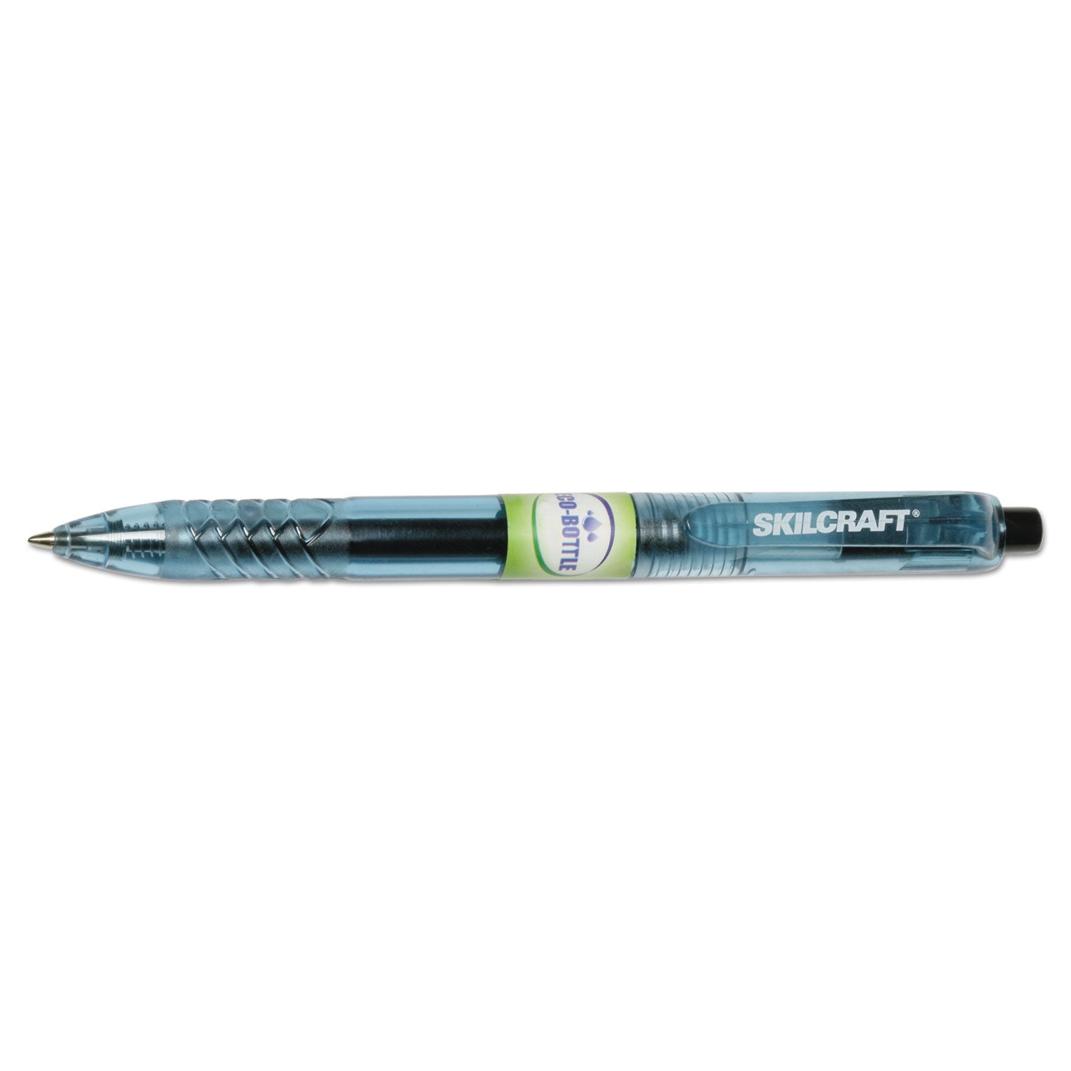 AbilityOne 7520016580393, SKILCRAFT Eco-Bottle Gel Pen, Retractable, Medium 0.7 mm, Black Ink, Translucent Black Barrel, Dozen