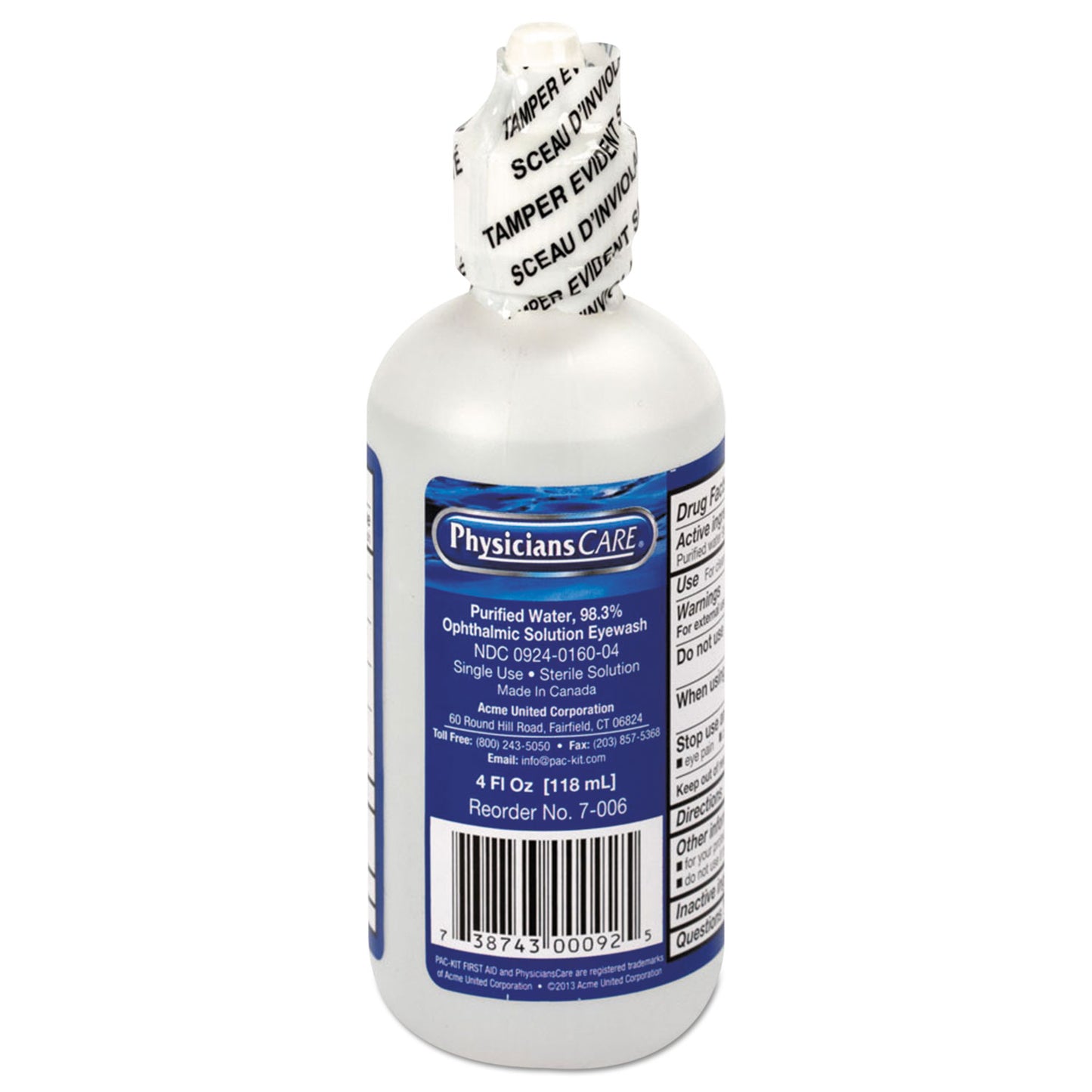 First Aid Only Refill for SmartCompliance General Business Cabinet, 4 oz Eyewash Bottle (FAE7016)