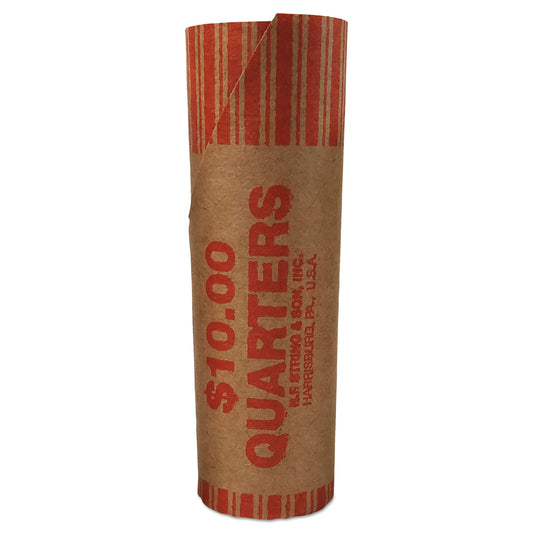 ICONEX Preformed Tubular Coin Wrappers, Quarters, $10, 1,000 Wrappers/Box (94190093)