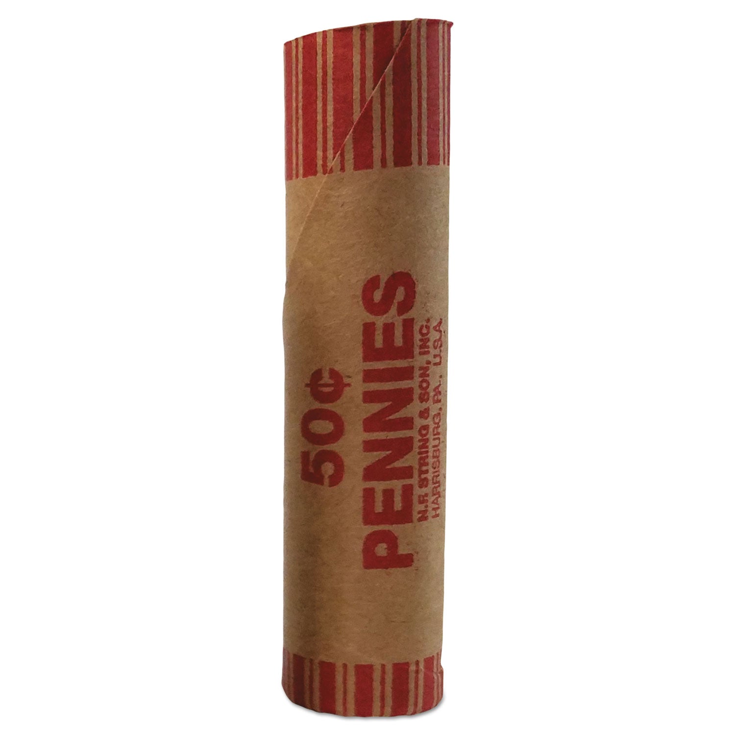 ICONEX Preformed Tubular Coin Wrappers, Pennies, $0.50, 1,000 Wrappers/Box (65029)