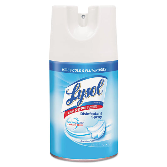 LYSOL Brand Disinfectant Spray, Crisp Linen, 7 oz Aerosol Spray, 12/Carton (90440)