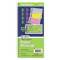 Adams Wirebound Telephone Book with Multicolored Messages, Two-Part Carbonless, 4.75 x 2.75, 4 Forms/Sheet, 200 Forms Total (SC1153RB)