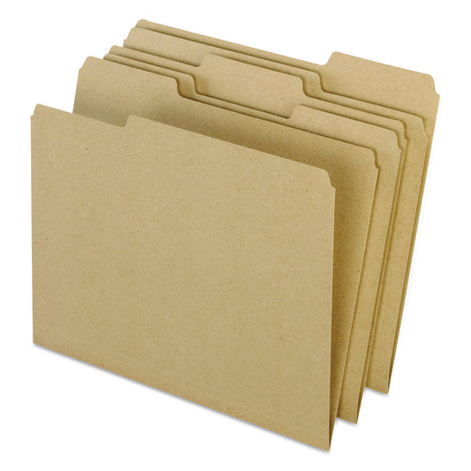 Earthwise by Pendaflex 100% Recycled Colored File Folders, 1/3-Cut Tabs: Assorted, Letter, 0.5" Expansion, Brown, 100/Box (04342)