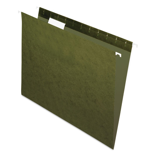 Pendaflex Standard Green Hanging Folders, Letter Size, 1/5-Cut Tabs, Standard Green, 25/Box (81602)