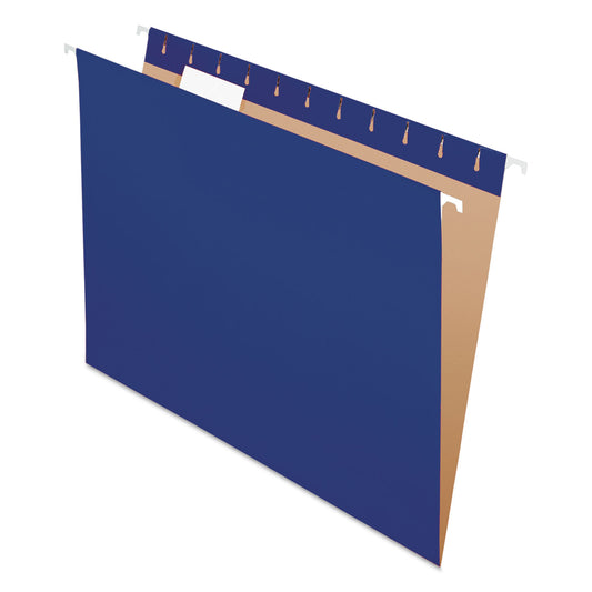 Pendaflex Colored Hanging Folders, Letter Size, 1/5-Cut Tabs, Navy, 25/Box (81615)