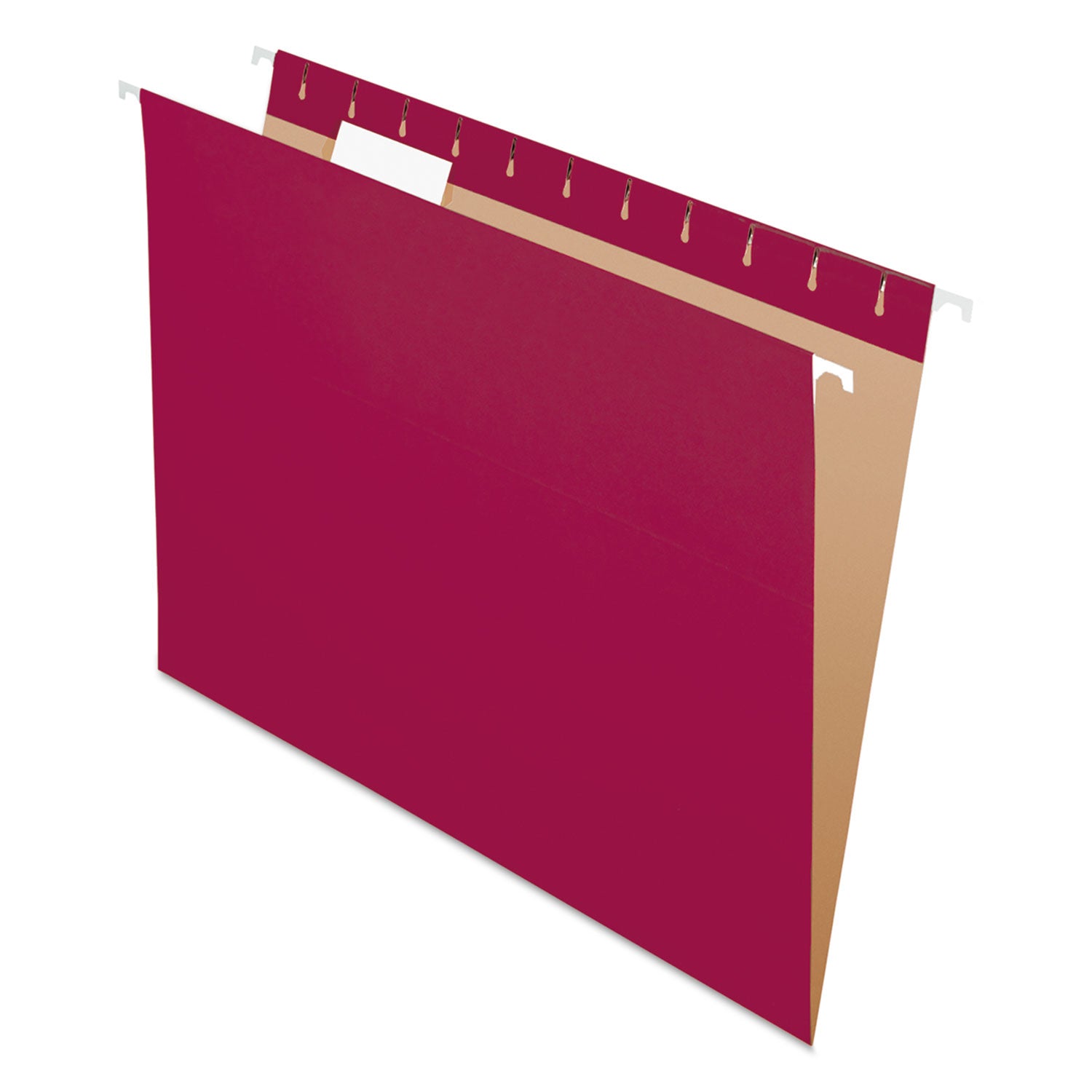 Pendaflex Colored Hanging Folders, Letter Size, 1/5-Cut Tabs, Burgundy, 25/Box (81613)