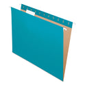 Pendaflex Colored Hanging Folders, Letter Size, 1/5-Cut Tabs, Teal, 25/Box (81614)