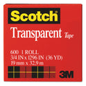 Scotch Transparent Tape, 1" Core, 0.75" x 36 yds, Transparent (600341296)