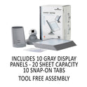 Durable SHERPA Motion Desk Reference System, 10 Panels, Gray Borders (553937)