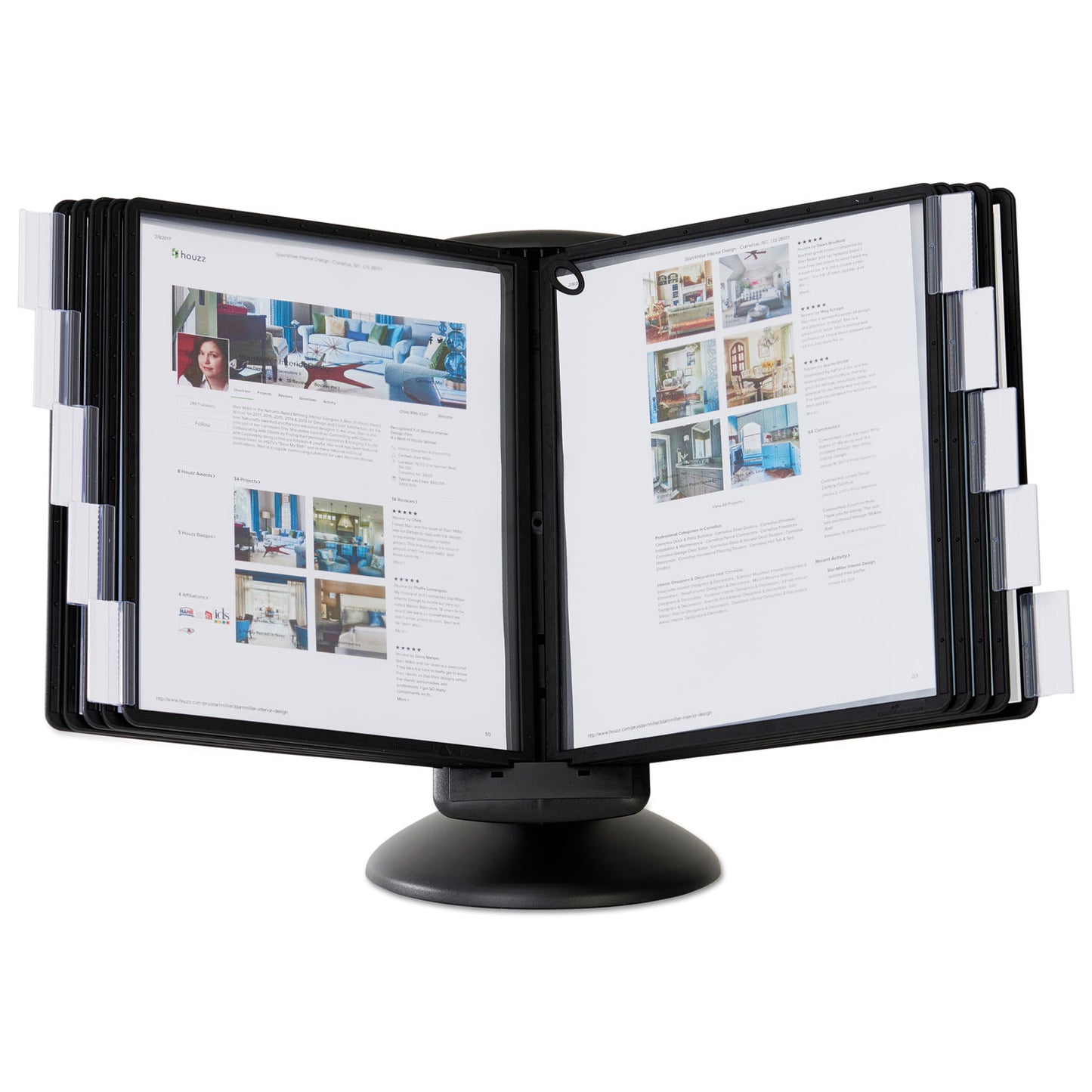 Durable SHERPA Motion Desk Reference System, 10 Panels, Black Borders (553901)
