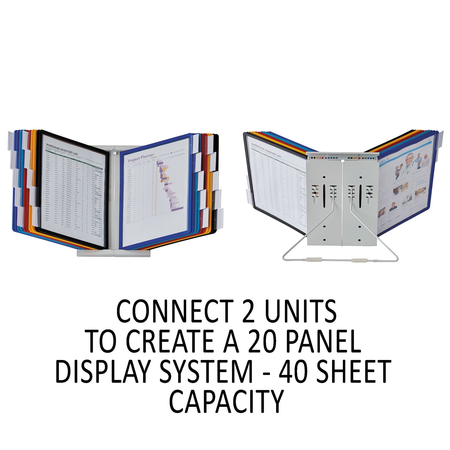 Durable InstaView Expandable Desktop Reference System, 10 Panels, Assorted Borders (561200)