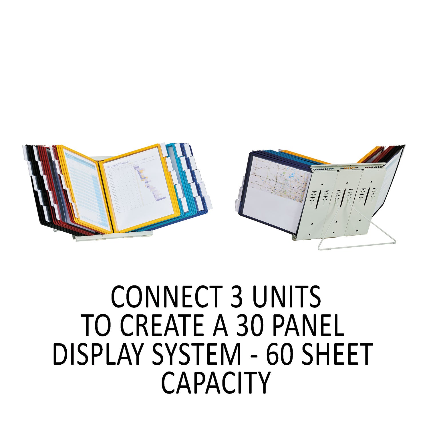 Durable InstaView Expandable Desktop Reference System, 10 Panels, Assorted Borders (561200)