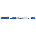 Sharpie Twin-Tip Permanent Marker, Extra-Fine/Fine Bullet Tips, Blue, Dozen (32003)