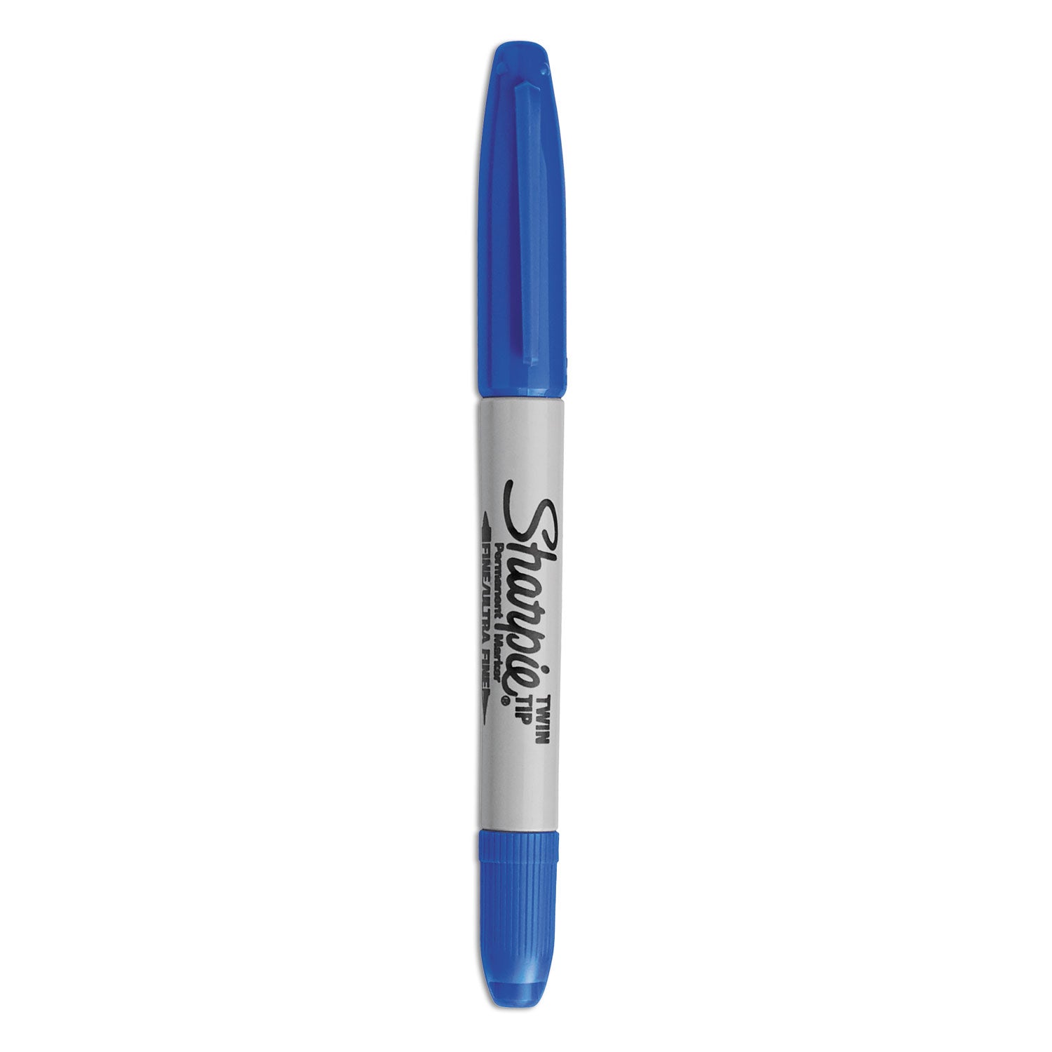 Sharpie Twin-Tip Permanent Marker, Extra-Fine/Fine Bullet Tips, Blue, Dozen (32003)