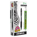 Zebra Z-Grip Ballpoint Pen, Retractable, Medium 1 mm, Black Ink, Clear/Black Barrel, 12/Pack (22210)