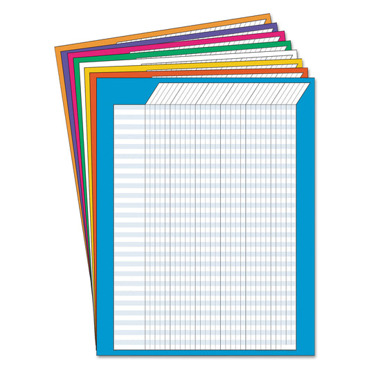 TREND Jumbo Vertical Incentive Chart Pack, 22 x 28, Vertical Orientation, Assorted Colors with Assorted Borders, 8/Pack (T73901)