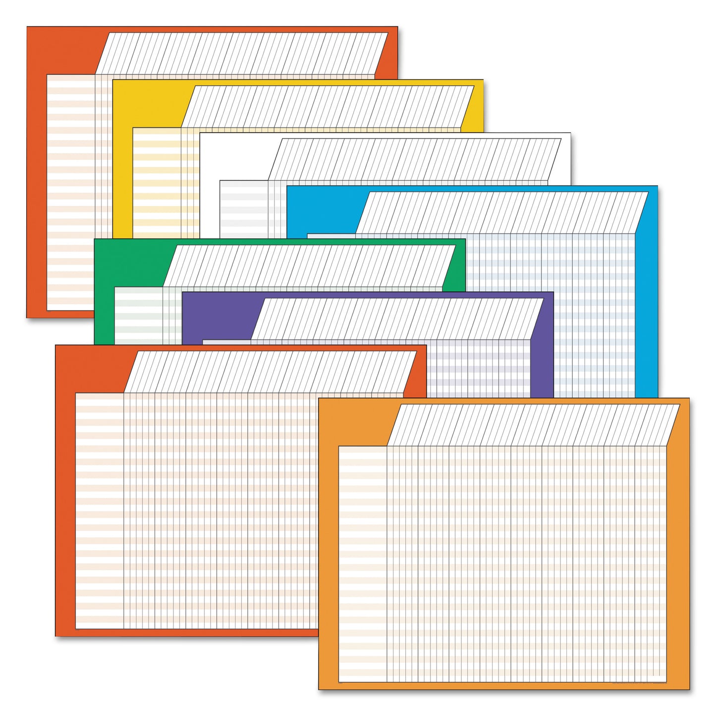 TREND Jumbo Horizontal Incentive Chart Pack, 28 x 22, Assorted Colors with Assorted Borders, 8/Pack (T73902)