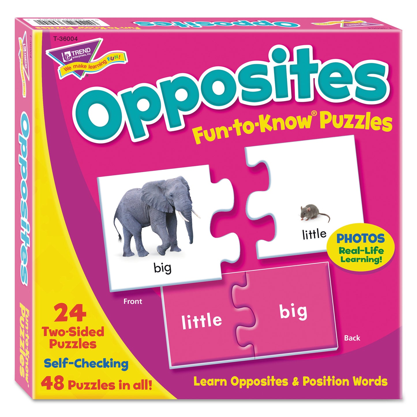 TREND Fun to Know Puzzles, Opposites, Ages 3 and Up, 24 Puzzles (T36004)