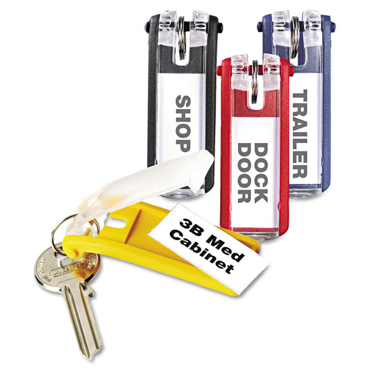 Durable Key Tags for Locking Key Cabinets, Plastic, 1.13 x 2.75, Assorted, 24/Pack (194900)