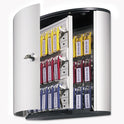 Durable Locking Key Cabinet, 36-Key, Brushed Aluminum, Silver, 11.75 x 4.63 x 11 (195223)