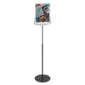 Durable Sherpa Infobase Sign Stand, Acrylic/Metal, 40" to 60" High, Gray (558957)