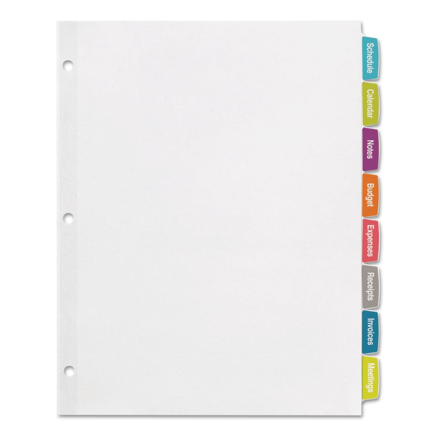 Avery Big Tab Printable White Label Tab Dividers, 8-Tab, 11 x 8.5, White, 20 Sets (14435)