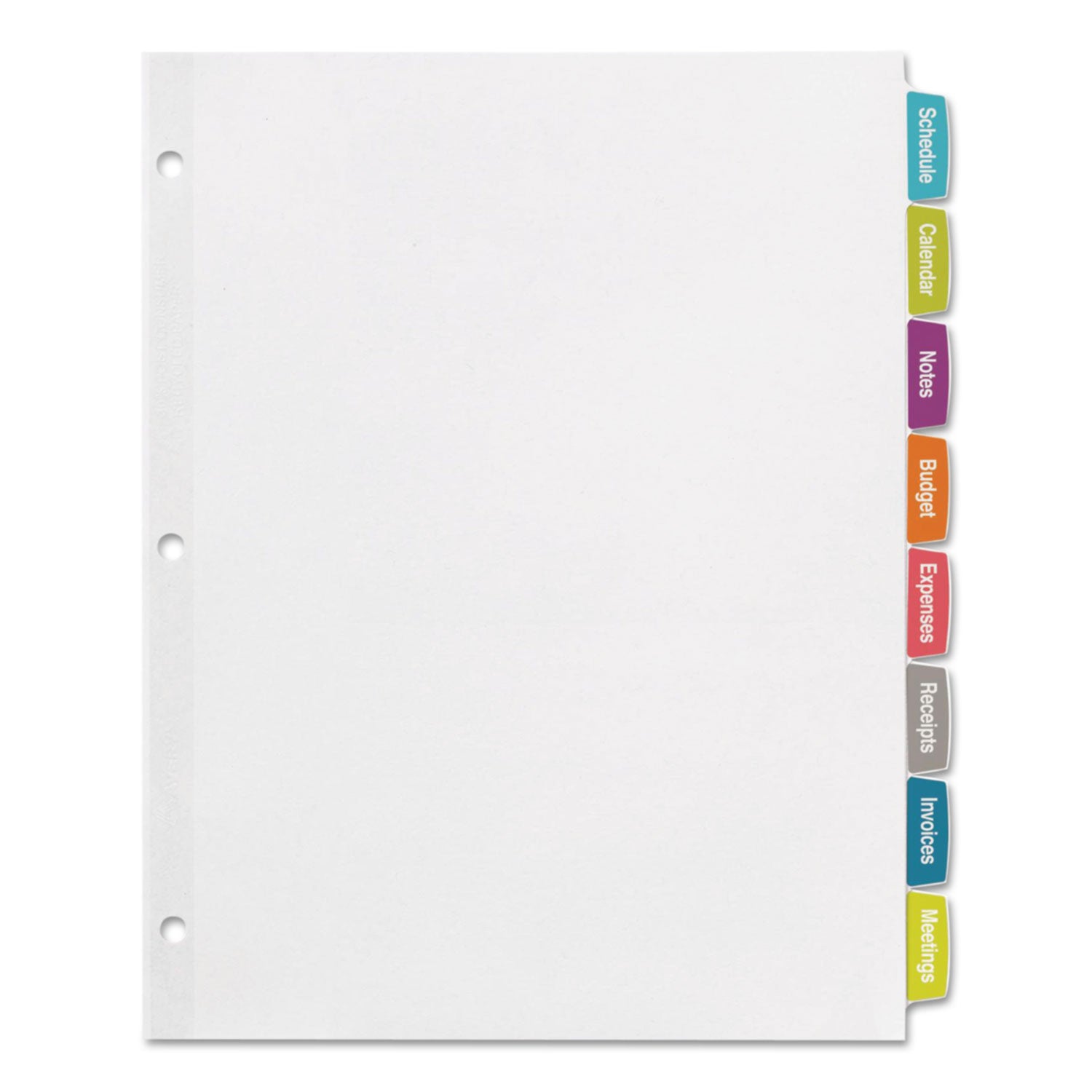 Avery Big Tab Printable White Label Tab Dividers, 8-Tab, 11 x 8.5, White, 20 Sets (14435)