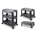 Alera 3-in-1 Cart/Stand, Plastic, 3 Shelves, 1 Drawer, 100 lb Capacity, 21.63" x 13.75" x 24.75", Black/Gray (U3N1BL)