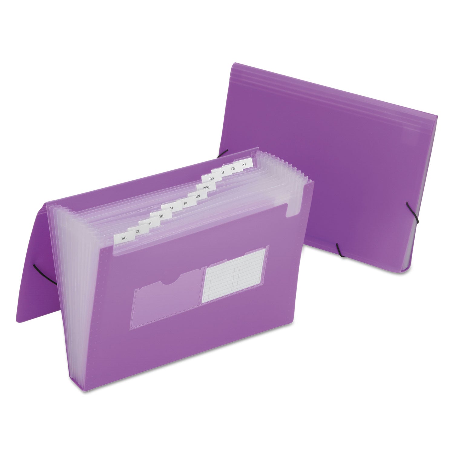 AbilityOne 7530016597147 SKILCRAFT 1.25" Expansion File, 12 Sections, Elastic Cord Closure, Straight Tab, Letter Size, Purple, 12/Carton