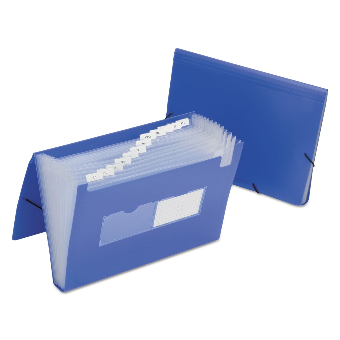 AbilityOne 7530016597148, SKILCRAFT 1.25" Expansion File, 12 Sections, Elastic Cord Closure, Straight Tab, Letter Size, Blue, 12/Carton