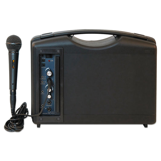 AmpliVox Bluetooth Audio Portable Buddy with Wired Mic, 50 W, Black (S222A)