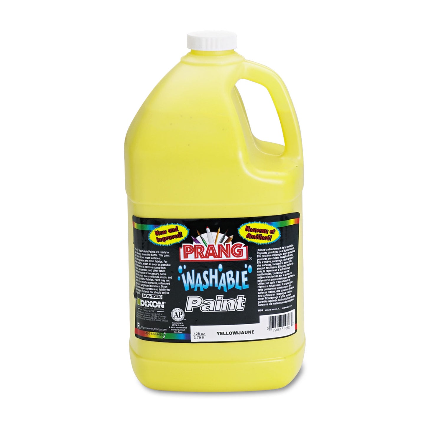 Prang Washable Paint, Yellow, 1 gal Bottle (10603)