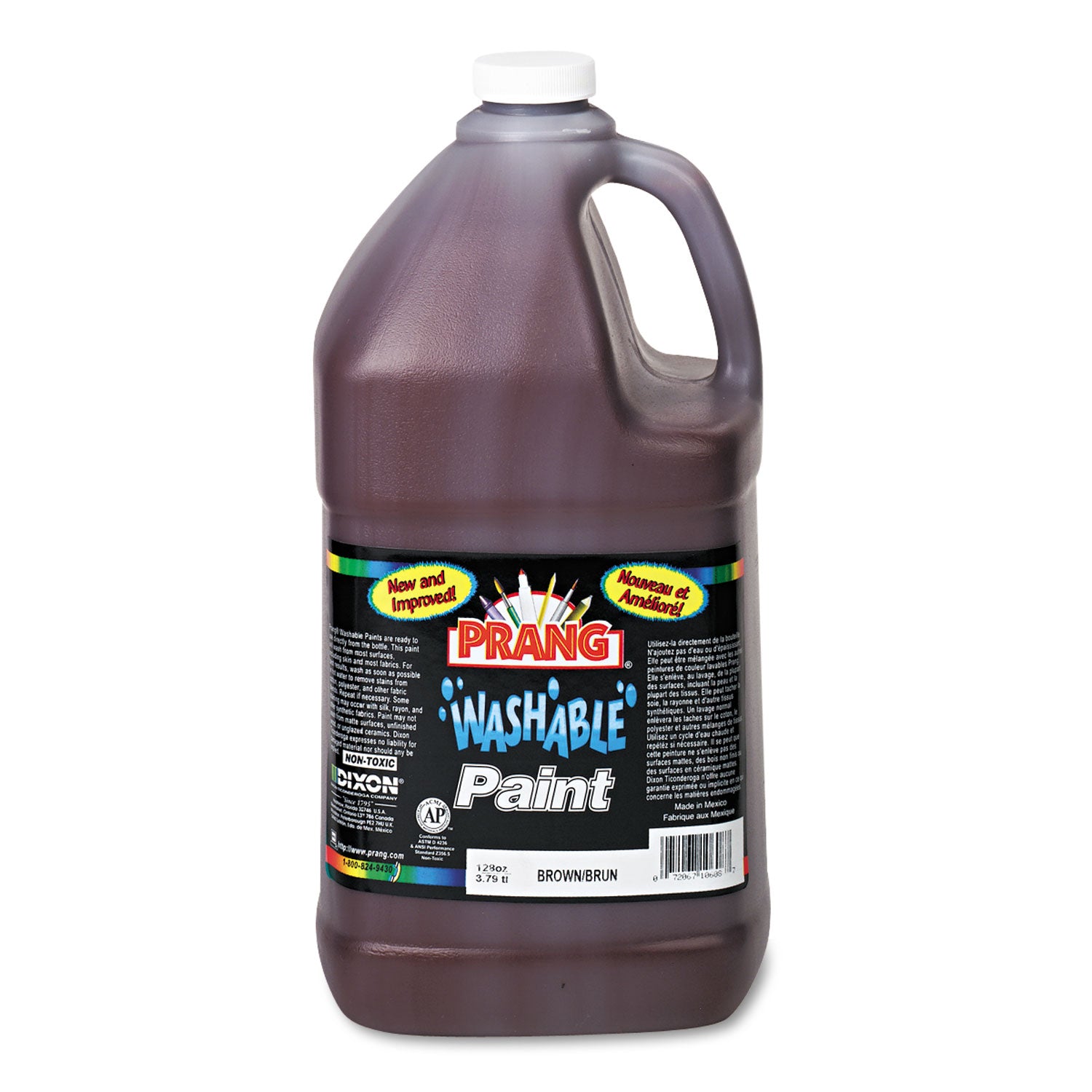 Prang Washable Paint, Brown, 1 gal Bottle (10608)