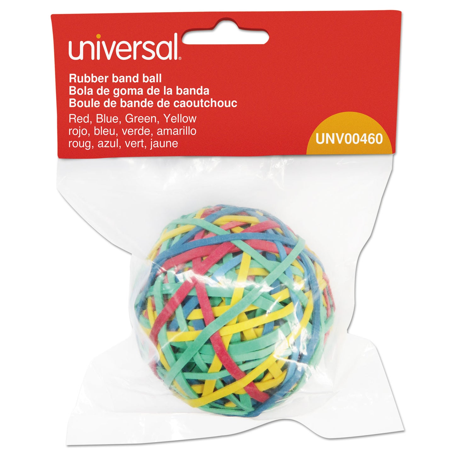 Universal Rubber Band Ball, 3" Diameter, Size 32, Assorted Colors, 260/Pack (00460)