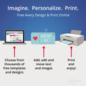 Avery Printable Postcards, Inkjet, 65 lb, 4.25 x 5.5, Textured Matte White, 120 Cards, 4 Cards/Sheet, 30 Sheets/Box (3380)