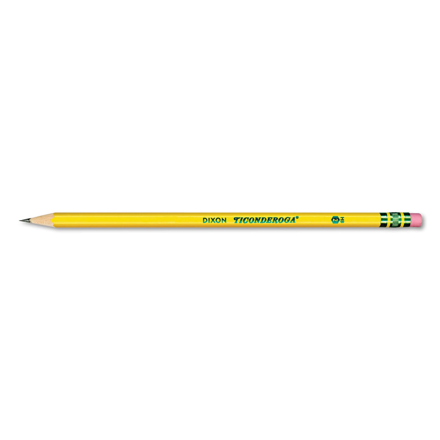 Ticonderoga Pre-Sharpened Pencil, HB (#2), Black Lead, Yellow Barrel, Dozen (13806)