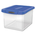 Bankers Box Heavy Duty Plastic File Storage, Letter/Legal Files, 14" x 17.38" x 10.5", Clear/Blue (0086201)