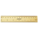 Universal Flat Wood Ruler, Standard/Metric, 6" Long (59024)