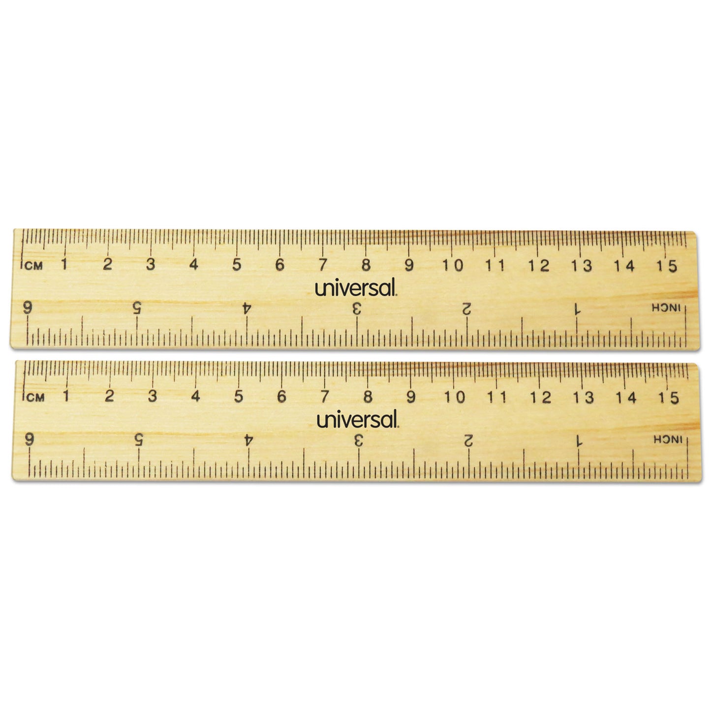 Universal Flat Wood Ruler, Standard/Metric, 6" Long (59024)