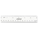 Universal Clear Plastic Ruler, Standard/Metric, 6" Long, Clear, 2/Pack (59025)