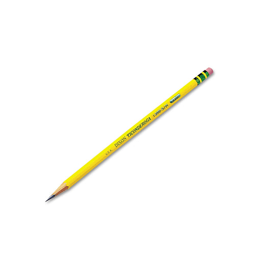 Ticonderoga Pencils, H (#3), Black Lead, Yellow Barrel, Dozen (13883)